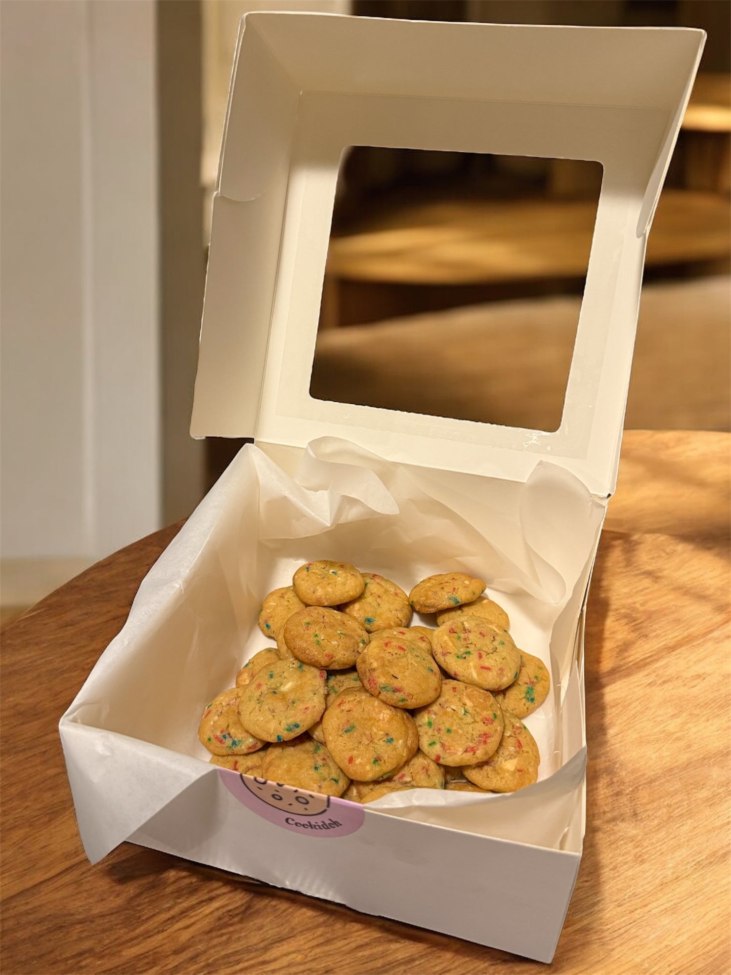 Mini Birthday Cake White Chocolate Cookies