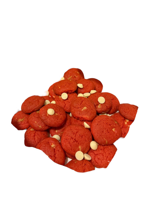 Mini Red Velvet White Chocolate Cookies
