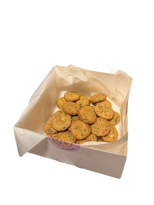 Mini Birthday Cake White Chocolate Cookies