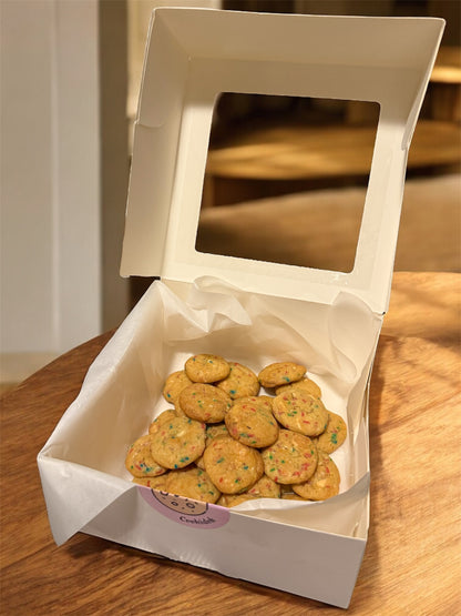 Mini Birthday Cake White Chocolate Cookies