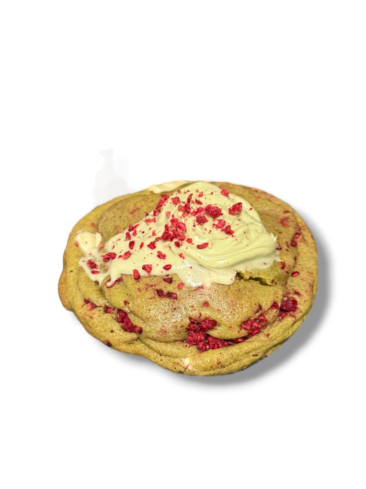 Matcha Raspberry White Chocolate Cookie