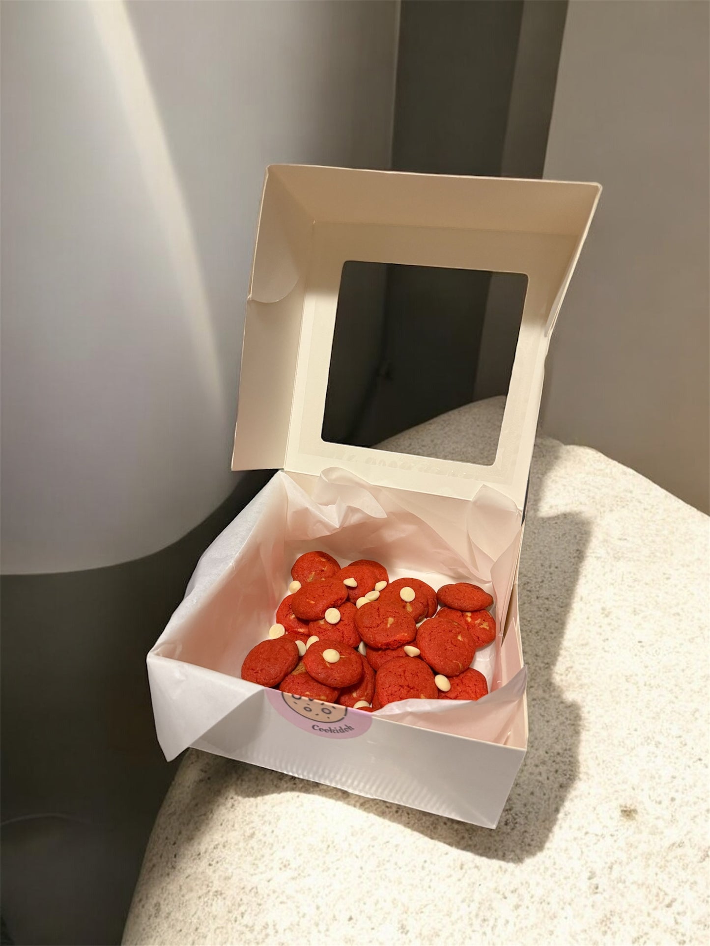 Mini Red Velvet White Chocolate Cookies