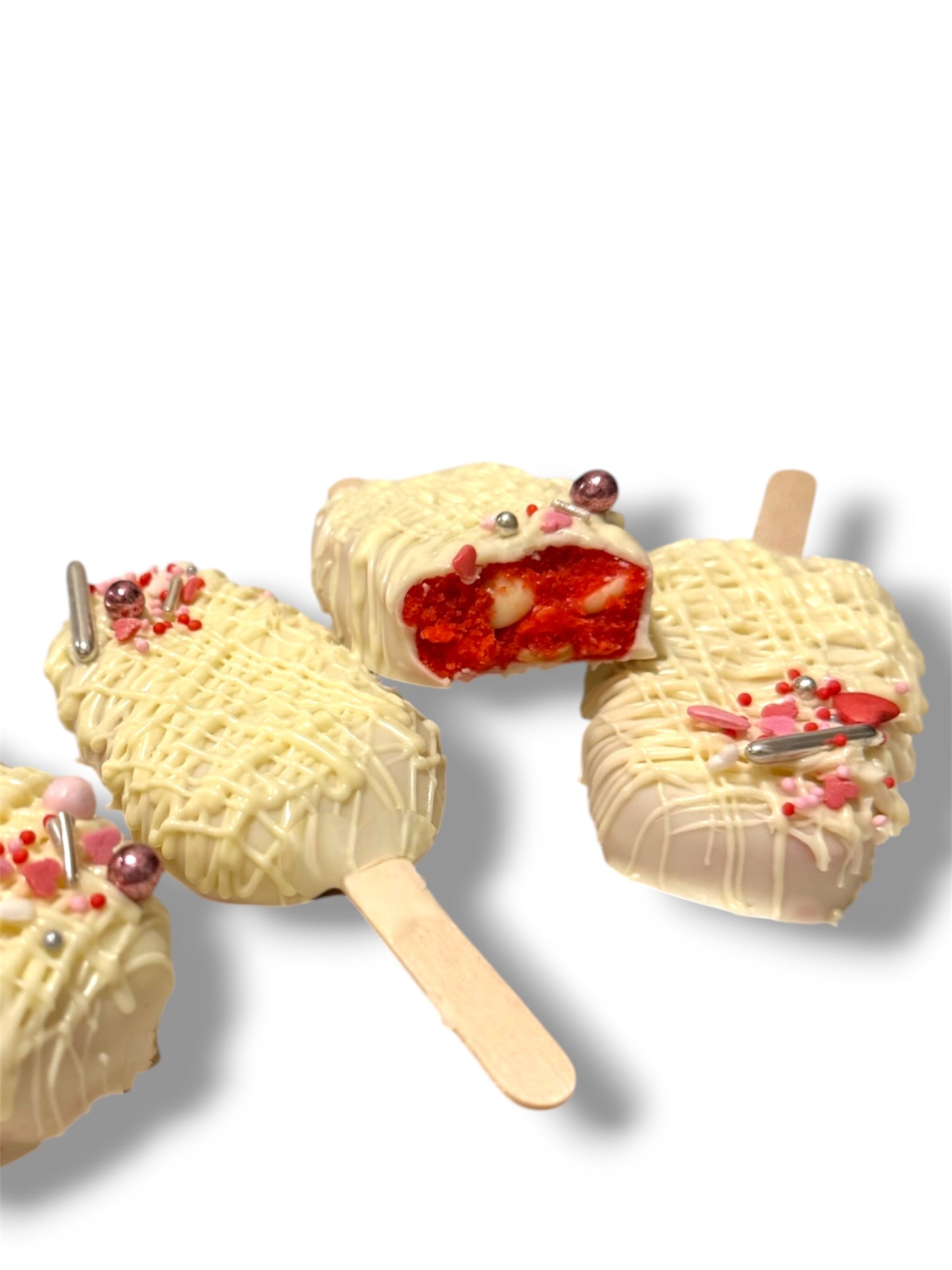 Red Velvet White Choco Cookie Dough Slice