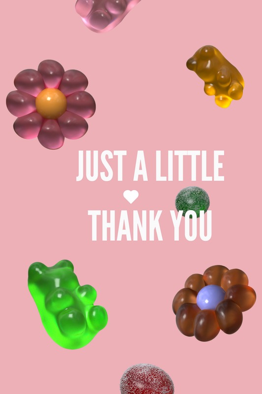 Wenskaart 'just a little thank you' Roze
